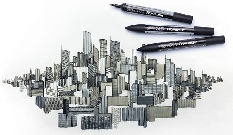 Winsor & Newton Promarker 6 Pen Pro Marker Set - Neutral Tones - Greys –  ATALONDON