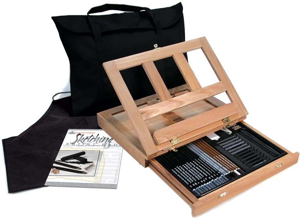 44pc Drawing & Sketching Art Set Pro Artist Kit, 4 Sketch Pads Graphite  Pencils
